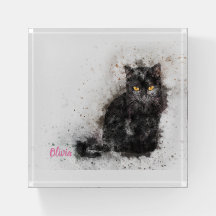 Trendy Black Cat Distressed Photo