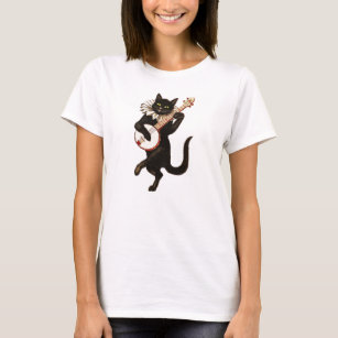 Trendy Black Cat Playing The Banjo T-Shirt