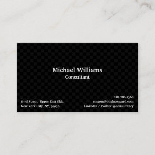 Trendy Black Chequered Geometric Pattern Modern Business Card