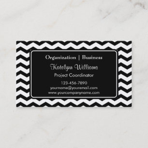 Trendy Black Chevron Zigzag Pattern Business Cards