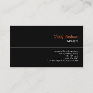 Trendy Black Chic Modern Business Card