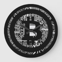 Trendy Black Circuitry Bitcoin Logo
