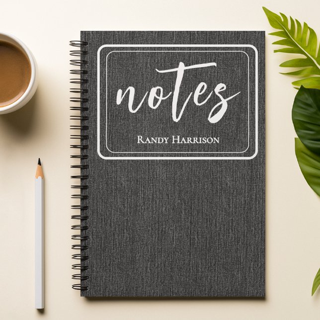 Trendy Black Denim and White Classic Spiral Notebook (Creator Uploaded)
