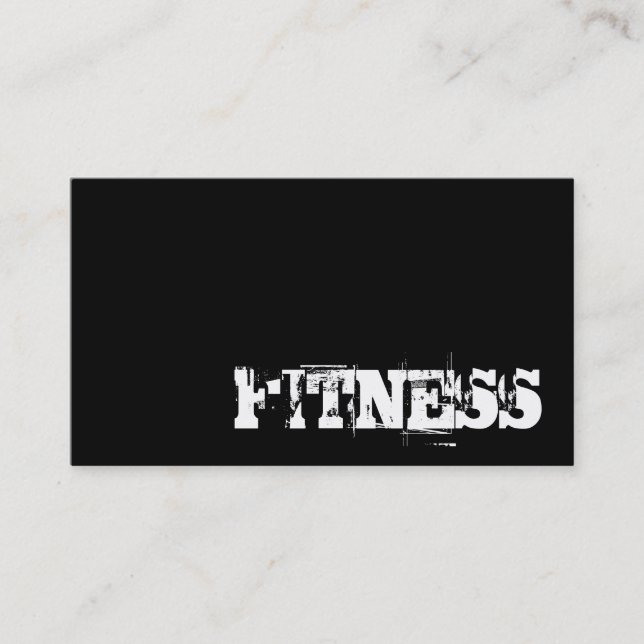 Trendy Black Fitness Sport Business Card (Front)