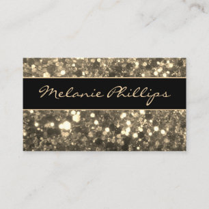 Trendy Black & Gold Chunky Glitter Business Card