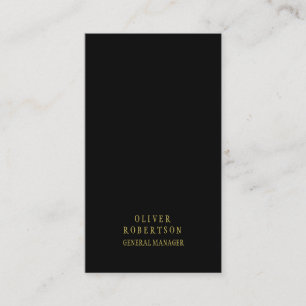 Trendy Black Gold Creative Unique Simple Plain Business Card