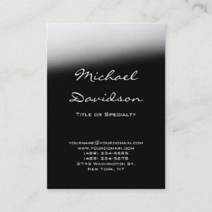 Trendy Black Grey Classical Script Business Card