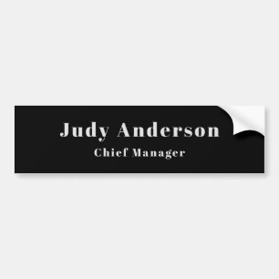 Trendy Black Grey Professional Plain Serif Font Bumper Sticker