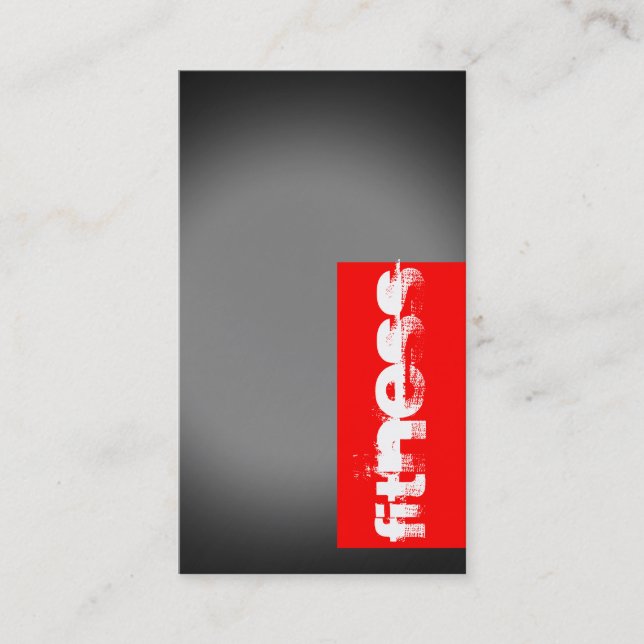Trendy Black Grey Red Fitness Sport Business Card (Front)