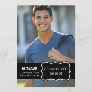 Trendy Black Label Class of 2013 Graduation Card