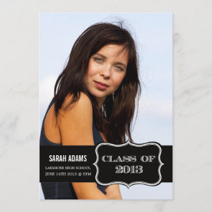 Trendy Black Label Class of 2013 Graduation Card