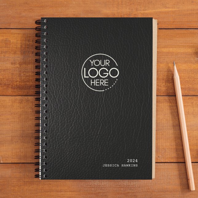 Trendy Black Leather Modern Logo Weekly Planner (Creator Uploaded)
