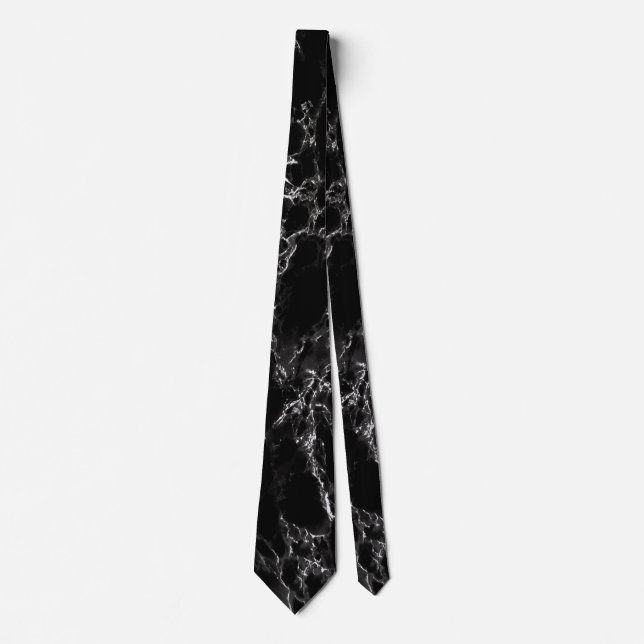 Trendy Black Marble Stone Tie (Front)