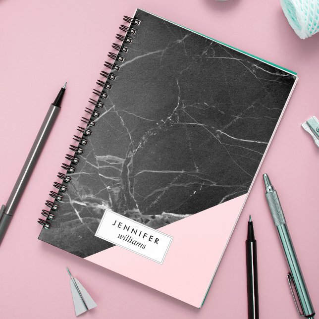 Trendy Black Marble Texture Spiral Notebook (Creator Uploaded)