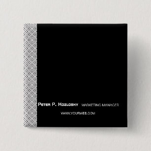 Trendy Black Pattern Professional Occupation 15 Cm Square Badge