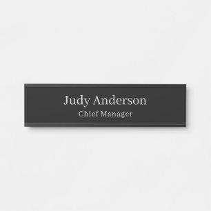 Trendy Black Professional Plain Modern Elegant Door Sign