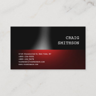 Trendy Black Red Consultant Business Card