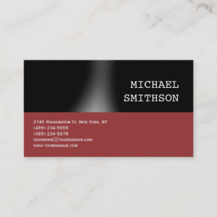 Trendy Black Red Consultant Business Card