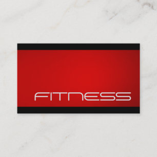 Trendy Black Red Fitness Sport Business Card