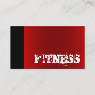 Trendy Black Red Fitness Sport Business Card