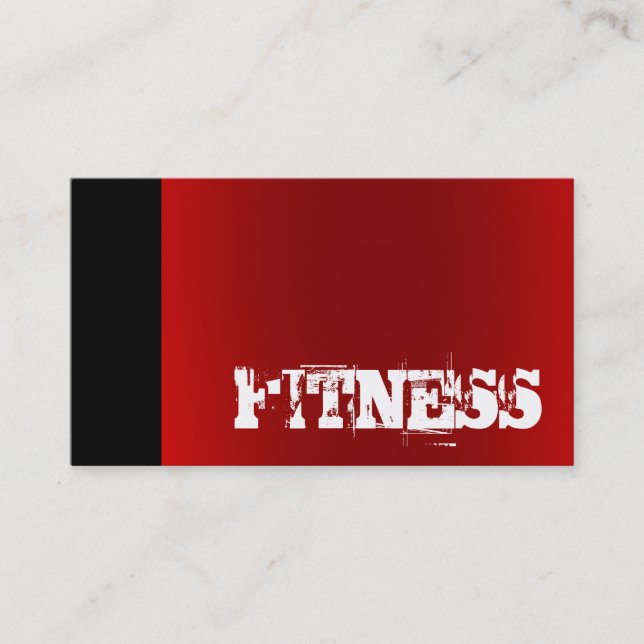 Trendy Black Red Fitness Sport Business Card (Front)