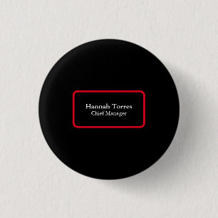 Trendy Black & Red Plain Creative Modern 3 Cm Round Badge