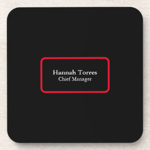 Trendy Black & Red Plain Creative Modern Coaster