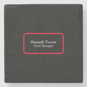 Trendy Black & Red Plain Creative Modern Stone Coaster