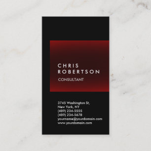 Trendy Black Red Stripe Consultant Business Card