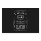 Trendy Black & Silver Typography Birthday Party