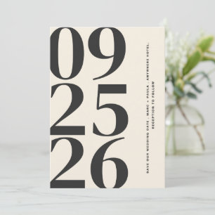Trendy Black Simple Elegant Modern Minimalist  Save The Date