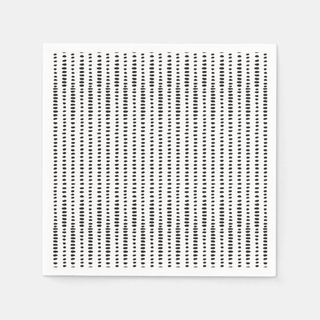 Trendy Black & White Abstract Pattern Paper Napkin (Front)