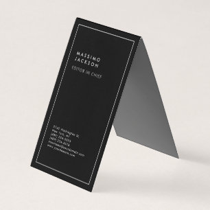 Trendy Black White Border Modern  Business Card