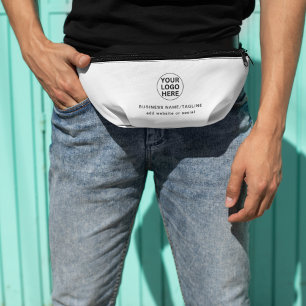 Trendy Black & White Company Logo Promotional  Bum Bags