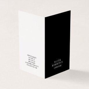 Trendy Black White Creative Unique Premium Linen Business Card