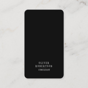 Trendy Black White Creative Unique Simple Plain Business Card