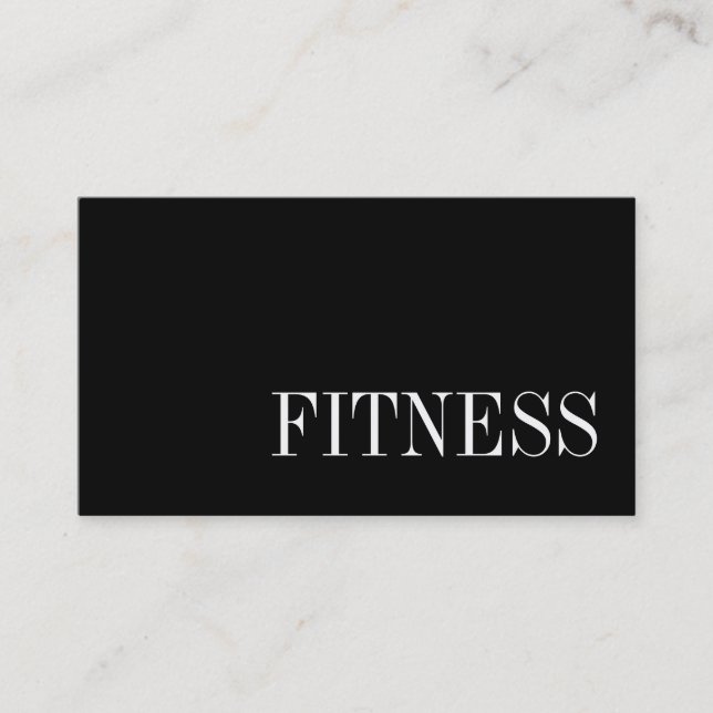 Trendy Black White Fitness Sport Business Card (Front)