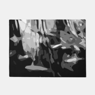 Trendy Black White Grey Abstract Pattern Doormat