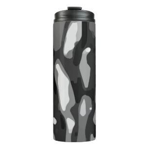 Trendy Black White Grey Abstract Pattern Thermal Tumbler