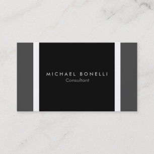 Trendy Black White Grey Minimalist Business Card