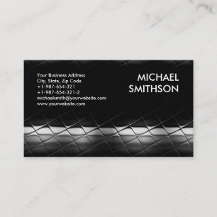 Trendy Black White Grey Pattern Business Card