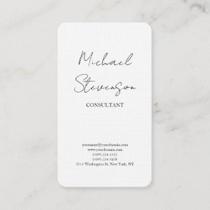 Trendy Black White Handwritten Minimalist Business Card