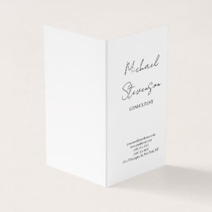 Trendy Black White Handwritten Minimalist Business Card