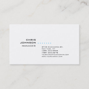 Trendy Black White Manager Business Card