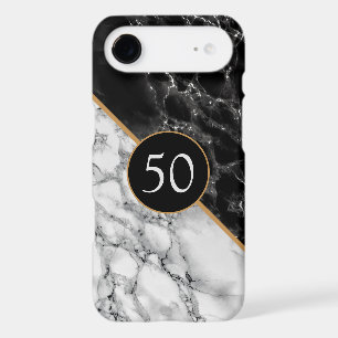 Trendy Black & White Marble Stone - Add Year / Age