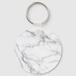 Trendy Black White Marble Stone Key Ring