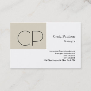 Trendy Black White Minimalist Modern Monogram Business Card