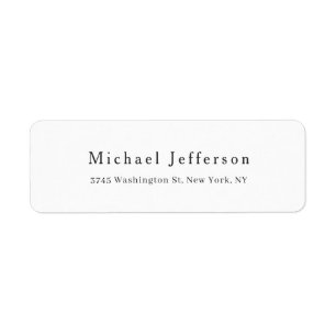Trendy Black & White Minimalist Own Name Address