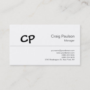 Trendy Black White Modern Monogram Business Card