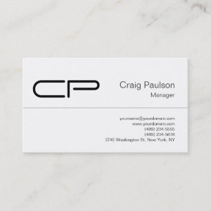 Trendy Black White Modern Monogram Business Card